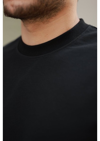 Erkek Basic Oversize Double Face Kumaş Kısa Kollu Tshirt modelleri