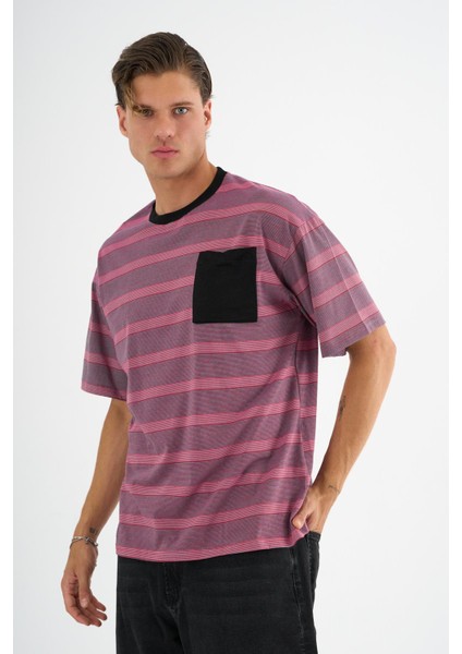 Alexandergardı Cep Detaylı Çizgili T-Shirt