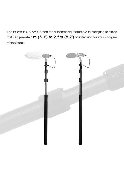 BY-PB25 Karbon Fiber Mikrofon Sopa Boom Pole modelleri