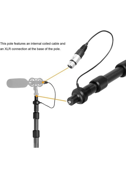 BY-PB25 Karbon Fiber Mikrofon Sopa Boom Pole fırsatları