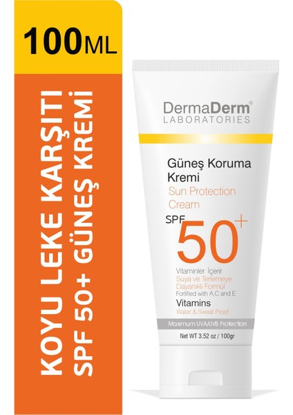Spf 50+ Güneş Koruma Vitaminli Yüz ve Vücut Güneş Kremi 100 ml. indirimleri