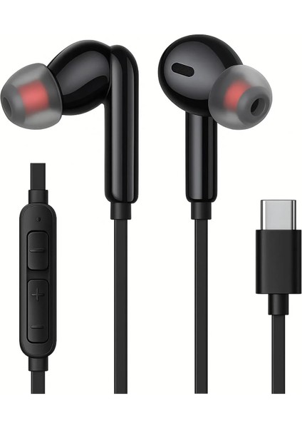 Tak Çalıştır Type-C Iphone 15-16 Serisi Samsung/xiaomi/oppo/huawei Uyumlu Mikrofonlu Kablolu Kulakiçi Kulaklık