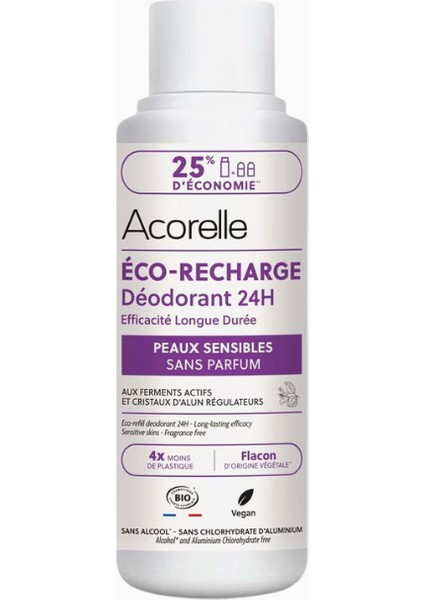 Deo Roll-On Hassas Ciltler Için, 24 Saat Etkili, Parfümsüz Doğal Deodorant