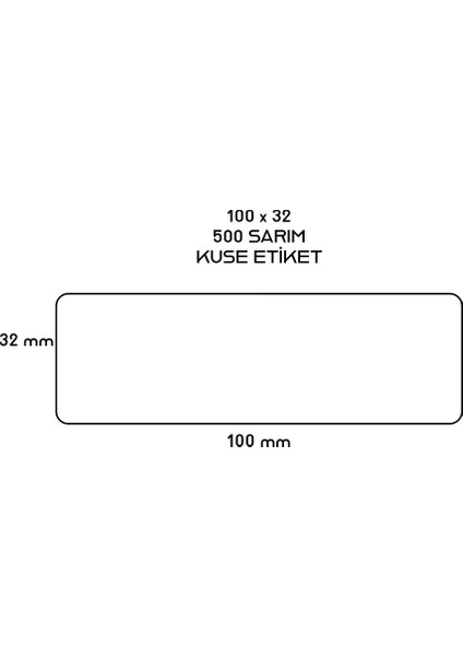 100X32 Kuşe Barkod Etiketi 500 Sarım