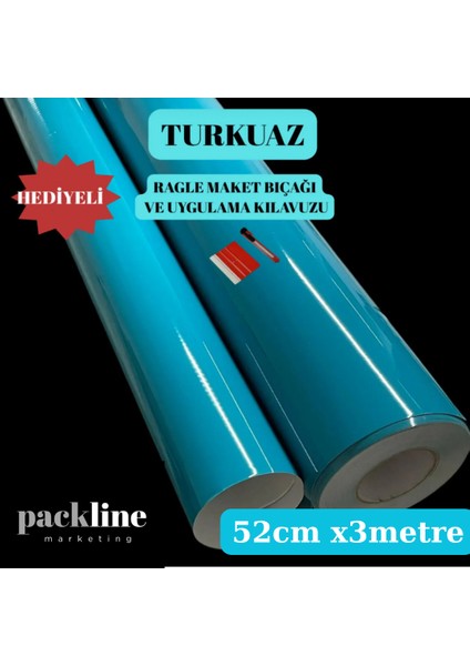 Turkuaz Hava Kanallı Kendinden Yapışkanlı Folyo 52CM x 3metre