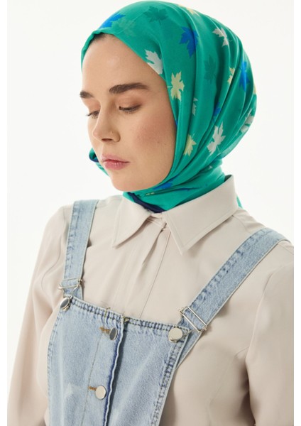 Zeta Yaprak Desen Yeşil Pamuklu Şal modelleri