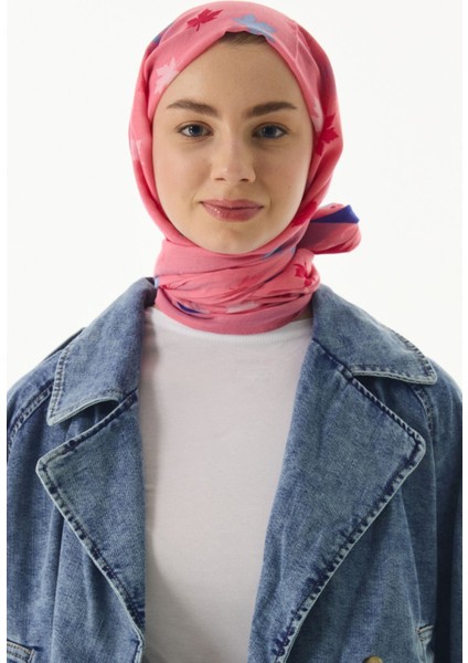 Zeta Yaprak Desen Şeker Pembe Pamuklu Şal indirimleri