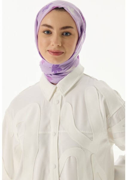 Zeta Yaprak Desen Lila Pamuklu Şal fırsatları