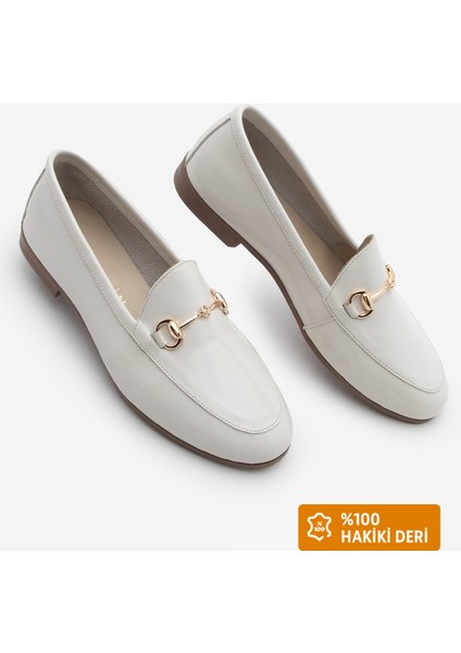 Kadın Hakiki Deri Zincirli Loafer Günlük Ayakkabı Tanle