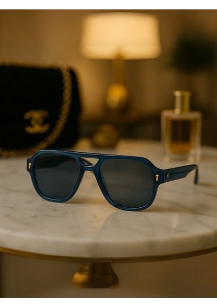 Tony Unisex Koyu Mavi Çerçeveli Erkek Güneş Gözlüğü – UV400 Korumalı, Retro Stil modelleri