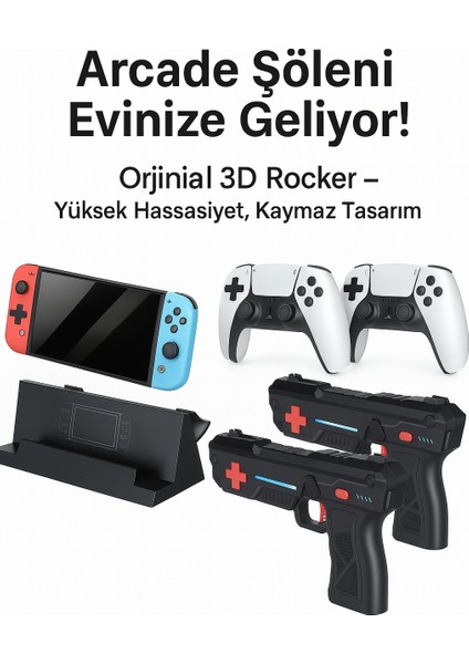 Taşınabilir Retro Atari, Oyun Konsolu, IPS 7 Inç Geniş Ekran, 2 Kol, 2 Tabanca 20.000'DEN Fazla Oyun