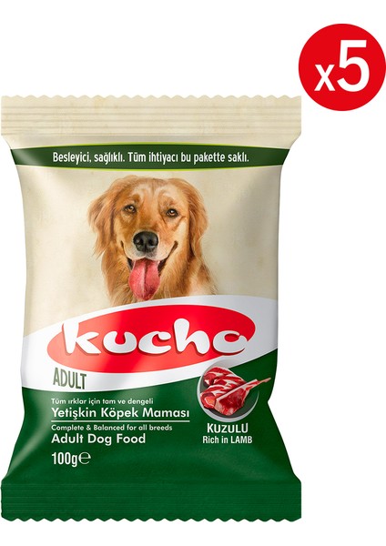 Adult Dog Kuzulu Yetişkin Köpek Maması, 100 gr x 5 Adet, Tüm Irklar Için, Doğal, Şeker Içermez
