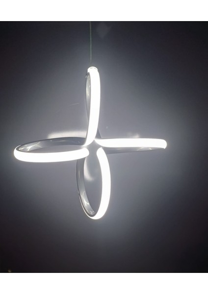 Gümüş 3 Renk LED Modern Şık Sarkıt Avize