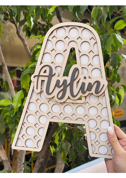 Özel Kesim Isimli Hediyelik Harf Ahşap Bebek Çocuk Kapı Süsü - Model 3 fiyatları