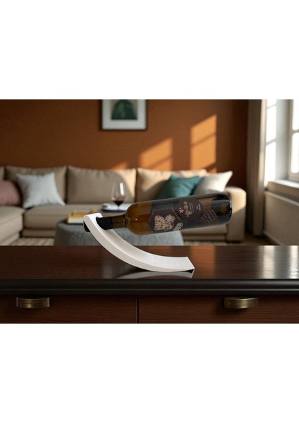 3D Baskı Şarap Şişesi Tutucu Dekoratif Stand – Siyah, Beyaz, Siyah&beyaz Renk Seçenekli