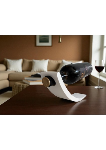 3D Baskı Şarap Şişesi Tutucu Dekoratif Stand – Siyah, Beyaz, Siyah&beyaz Renk Seçenekli modelleri