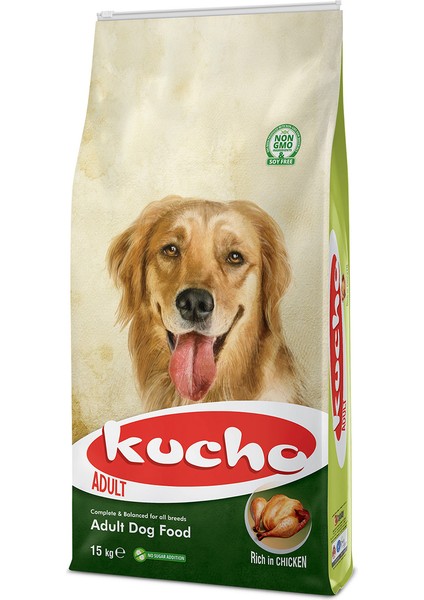 Adult Dog Tavuklu Yetişkin Köpek Maması, 15 Kg, Tüm Irklar Için, Doğal, Şeker Içermez