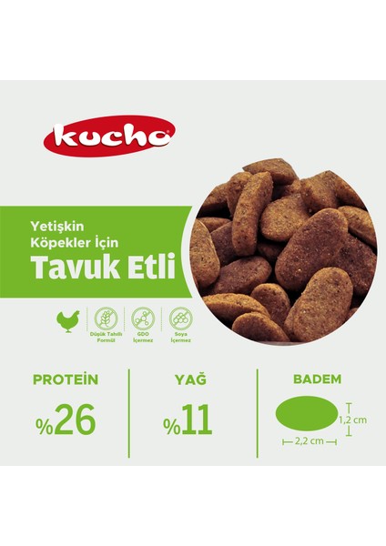 Adult Dog Tavuklu Yetişkin Köpek Maması, 100 gr x 5 Adet, Tüm Irklar Için, Doğal, Şeker Içermez fırsatları