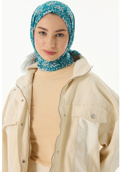 Emily Burçak Desen Turkuaz Pamuklu Şal fırsatları