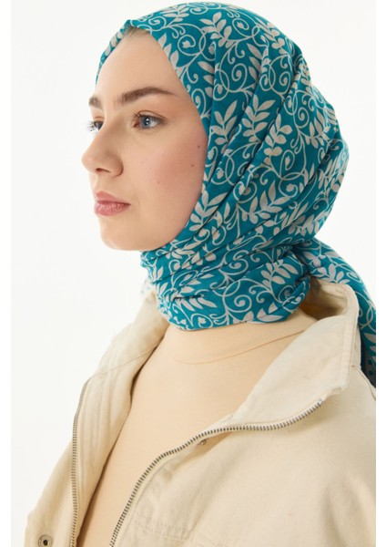 Emily Burçak Desen Turkuaz Pamuklu Şal indirimleri