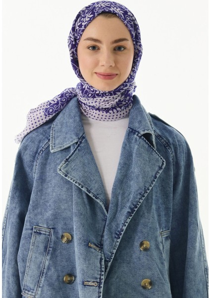 Emily Burçak Desen Mor Pamuklu Şal