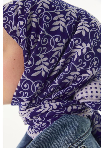 Emily Burçak Desen Mor Pamuklu Şal modelleri