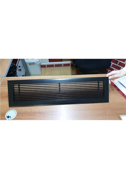 33x17 Şömine & Dolap Menfezi Mat Siyah Dıştan Dışa Ölçü İç Ölçü 29,5x13,5