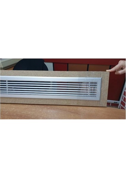 64x16X Şömine & Dolap Menfezi Mat Siyah Dıştan Dışa Ölçü İç Ölçü 60,5x12,5