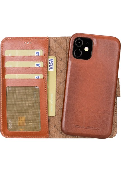 Apple iPhone 12 Mini Uyumlu Deri Kılıf MW36 RST2EF