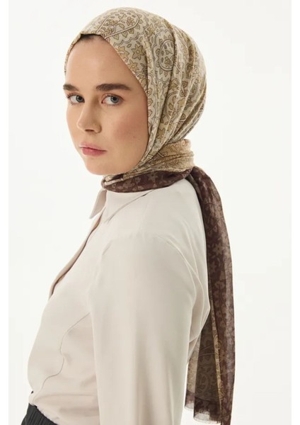 Aster Çiçek Desen Çağla Yeşili Pamuklu Şal fiyatları