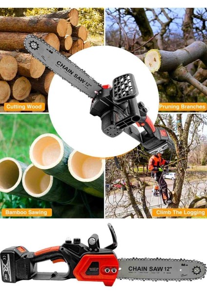İyisi Yok Akülü Şarjlı Ağaç Kesme Budama Zincirli Testere Dal Makinesi Isınmaya Karşı Çift 12 Li Yatay fırsatları