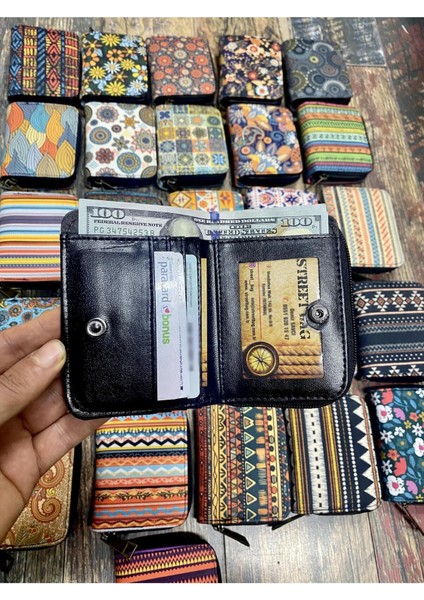 Şahmeran Desenli Etnik Otantik Desenli Bölmeli Kullanışlı Cüzdan fiyatları