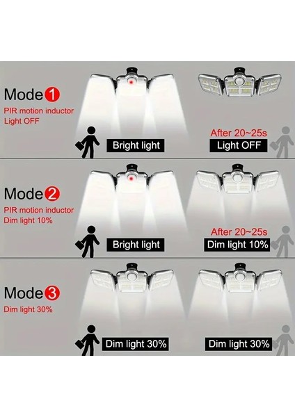 HB-300 Model 122 Ledli Solar Güneş Enerjili Kumandalı Hareket Sensörlü Bahçe Aydınlatma Sokak LAMBASI(2400MAH.) modelleri