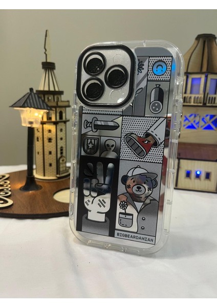 IPHONE 14 Pro Max 3D Digital Baskılı Aynalı Darbe Emici Tam Koruma Şeffaf Mika Telefon Kılıfı fiyatları