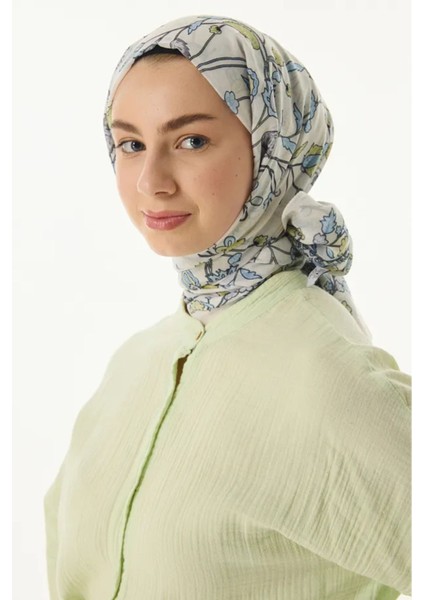 Lina Nine Desen Krem-Çağla Yeşili Pamuklu Şal indirimleri