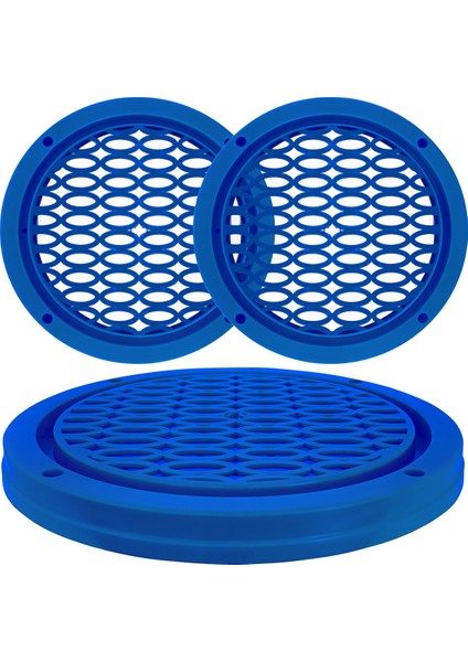 Renkli Hoparlör Kapak 16CM LED Takılabilir 2 Adet Lacivert