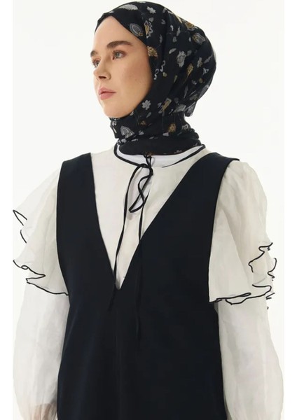 Lina Nine Desen Siyah-Gri Pamuklu Şal modelleri