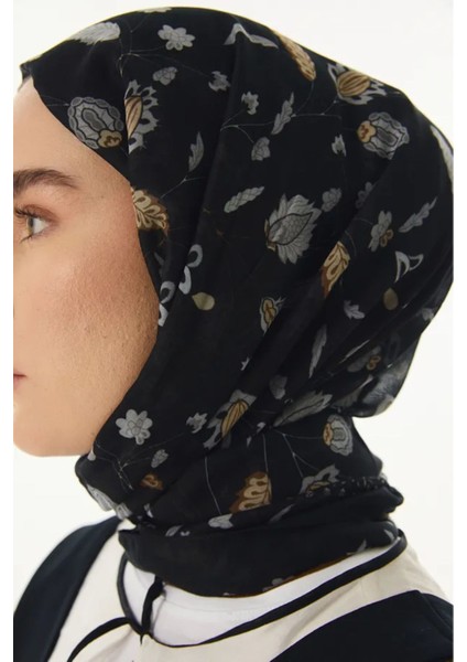 Lina Nine Desen Siyah-Gri Pamuklu Şal fırsatları