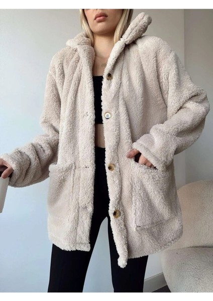 Kadın Uzun Kollu Cep ve Düğme Detay Wellsof Kumaş Kaban fiyatları