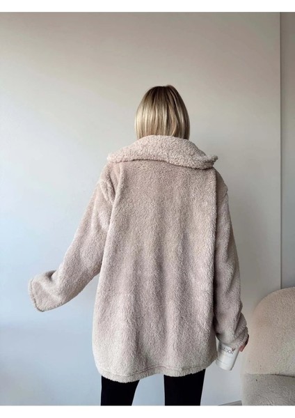 Kadın Uzun Kollu Cep ve Düğme Detay Wellsof Kumaş Kaban fırsatları