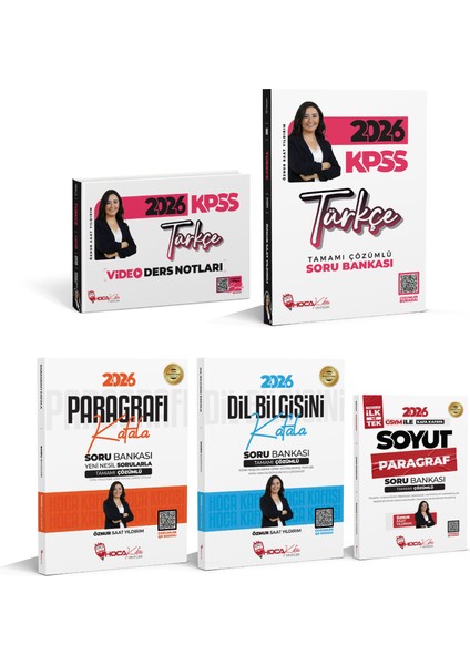 2026 Kpss Türkçe Soru Bankası-Video- Dil Bilgisini Kafala- Paragrafı Kafala- Soyut Paragraf Soru Bankası 5 Li Set