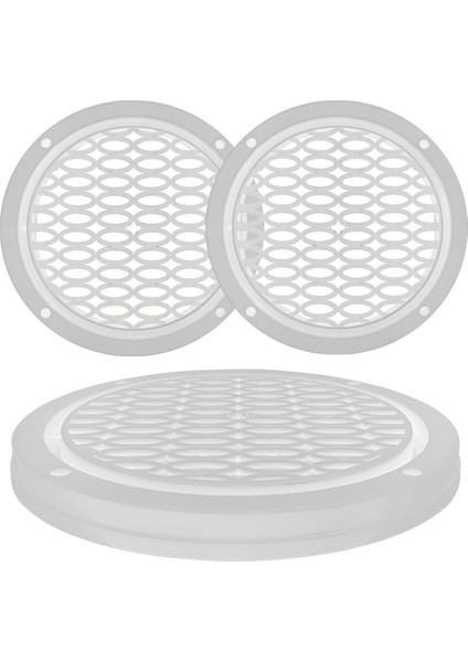 Renkli Hoparlör Kapak 16CM LED Takılabilir 2 Adet Beyaz