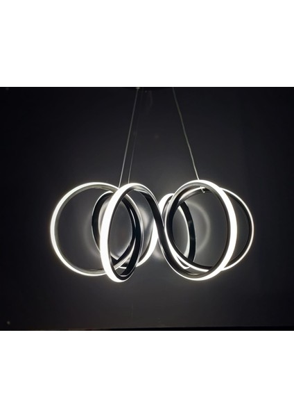 Siyah Modern 3 Renk Salon LED Avize fiyatları