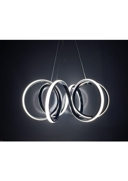 Siyah Modern 3 Renk Salon LED Avize modelleri