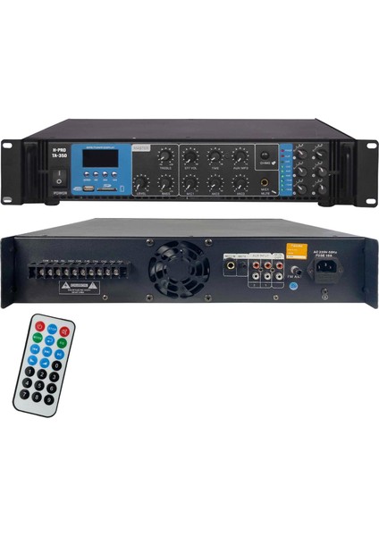 H-Pro TA-350 6 Bölge Anfi Mixer 350 Watt Trafolu Bluetooth USB