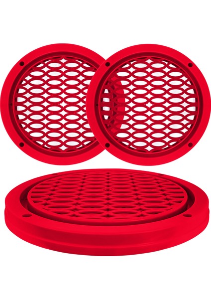 Renkli Hoparlör Kapak 20CM LED Takılabilir 2 Adet Kırmızı