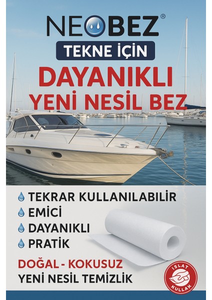 Tekne için Dayanıklı Yeni Nesil Bez 22CM*28CM 50 Yaprak 4 Lü Paket