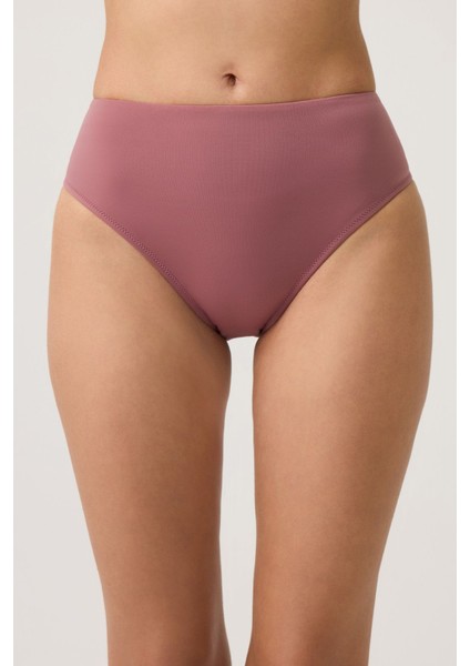 Bordo Yüksek Bel Bikini Altı Sporty Bottom