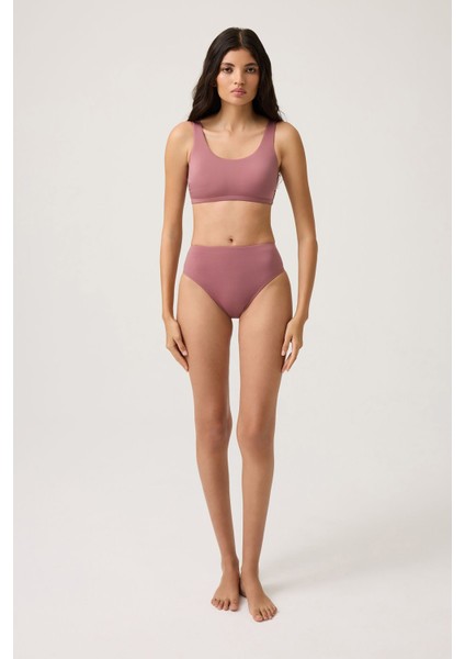 Bordo Yüksek Bel Bikini Altı Sporty Bottom indirimleri