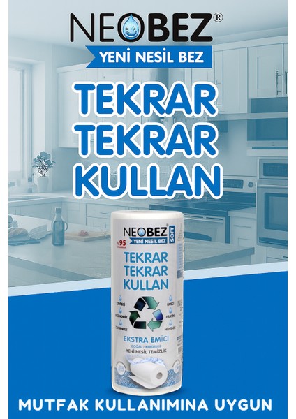 MUTFAK İÇİN EMİCİ YENİ NESİL BEZ 40CM*40CM 50 Yaprak 4 Lü Paket